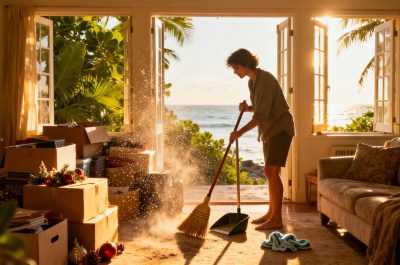 Spring cleanup in a humid Gulf Coast home.