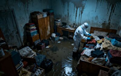 restoring a hoarded home after water damage from storms