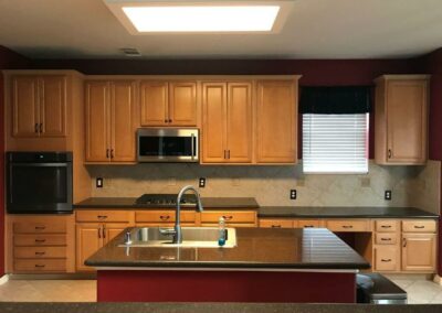 kitchen renovation with new cabinets and clean kitchen