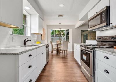 Clean, renovated kitchen following professional hoarding cleanup and restoration.