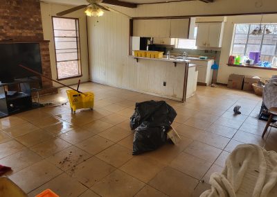living room after hoarding cleanup